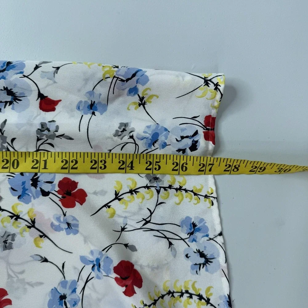 Equipment Femme Camisole Tank Womens L White Floral Silk Chiffon Lightweight